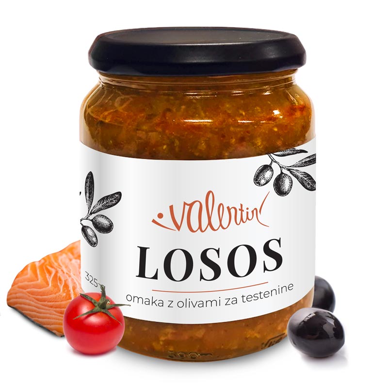 Valentin lososova omaka z olivami za testenine